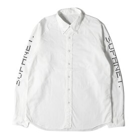 SOPHNET ソフネット シャツ サイズ:M 18SS 袖デジタルロゴ ラグラン ボタンダウン 長袖シャツ AUTHENTIC LOGO RAGLAN B.D SHIRT ホワイト 白 トップス カジュアルシャツ【メンズ】【中古】【K4043】