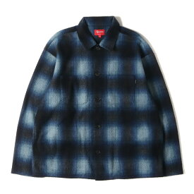 Supreme シュプリーム シャツ サイズ:L 20AW シャドウチェック フリース 長袖シャツ Shadow Plaid Fleece Shirt ブルー トップス カジュアルシャツ【メンズ】【中古】【K4477】