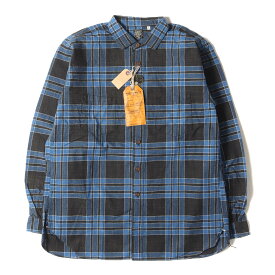 SUGAR CANE シュガーケーン シャツ サイズ:L 19SS フィクションロマンス 5オンス インディゴチェック ワークシャツ FICTION ROMANCE 5oz. INDIGO CHECK WORK SHIRT 長袖 ブルー ブラック 日本製 トップス カジュアルシャツ【メンズ】【K4051】