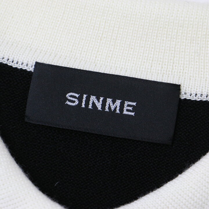 楽天市場】SINME シンメ ニット ウール ポロシャツ ブラック ホワイト 