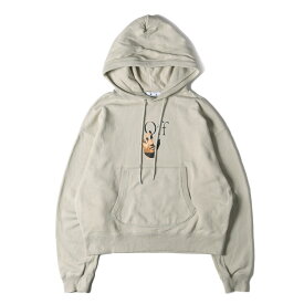 OFF-WHITE オフホワイト パーカー サイズ:XL 21AW カラヴァッジオ プリント スウェットパーカー CARAV HAND OVER FLATLOCK HOODIE ベージュ トップス フーディー【メンズ】【中古】【K4070】