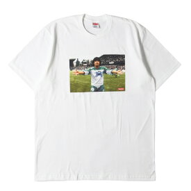 Supreme シュプリーム Tシャツ サイズ:L 24SS マラドーナ フォト クルーネック 半袖Tシャツ Maradona Tee ホワイト 白 トップス カットソー 【メンズ】【中古】【新品同様】【K4269】