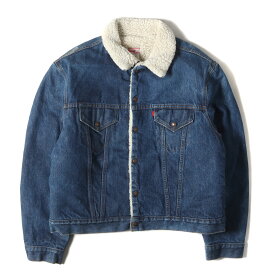 Levis リーバイス ジャケット サイズ:50 70s 70605-0217 デニム ボアジャケット / Gジャン ビッグサイズ インディゴ 60% 70年代 vintage ヴィンテージ 古着 アウター ブルゾン 上着【メンズ】【中古】【K4066】