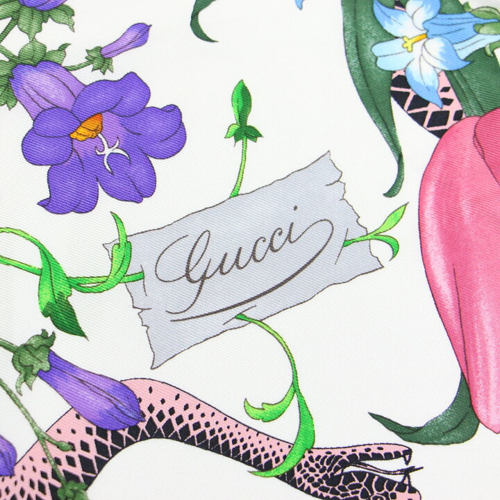 楽天市場】GUCCI グッチ スカーフ ブラック系 シルク フラワー  