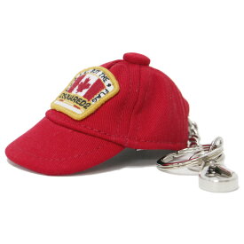 DSQUARED2 ディースクエアード キーホルダー キーリング レッド CANADIAN FLAG キャップ型 帽子 モチーフ【レディース】【中古】【美品】【K4103】