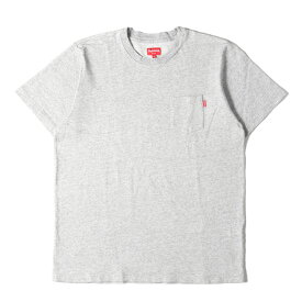 Supreme シュプリーム Tシャツ サイズ:XL 17SS ポケット付き ヘビーウェイト クルーネック 半袖Tシャツ Pocket Tee ヘザーグレー トップス カットソー【メンズ】【中古】【K4104】
