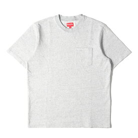 Supreme シュプリーム Tシャツ サイズ:S 22SS クラシックロゴ ヘビー ポケットTシャツ S/S Pocket Tee ヘザーグレー トップス カットソー 半袖【メンズ】【中古】【美品】【K4104】