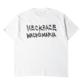 WACKO MARIA ワコマリア Tシャツ サイズ:XL 23AW 初売り NECKFACE ネックフェイス グラフィックロゴ クルーネック 半袖Tシャツ T-SHIRT ホワイト 白 トップス カットソー コラボ【メンズ】【K4113】