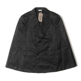 COMME des GARCONS HOMME PLUS コムデギャルソン オムプリュス サイズ:M 23AW ジオメトリック ジャガード ナイロン 6B ブレザー ポンチョ テーラード ジャケット ブルゾン Tailoring of the Avant-Garde ブラック 日本製【メンズ】【中古】【新品同様】【K4068】