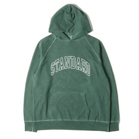 STANDARD CALIFORNIA スタンダードカリフォルニア パーカー サイズ:L 22SS ロゴ ライトウェイト スウェットパーカー SD Pima Cotton Hood Sweat トップス フーディー プルオーバー 裏毛 ピグメント染め グリーン 日本製 【メンズ】【中古】【K4110】