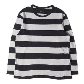 Yohji Yamamoto(Ys) ヨウジヤマモト Tシャツ サイズ:3 ボーダー ロングスリーブ カットソー トップス 長袖 ロンT REGULATION MEN グレー ブラック 日本製【メンズ】【中古】【K4092】