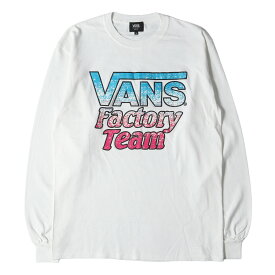 STANDARD CALIFORNIA スタンダードカリフォルニア Tシャツ サイズ:M VANS ファクトリー ロゴ ロングスリーブTシャツ VANS-19AW-LST トップス ロンT 長袖 カットソー ホワイト 白 バンズ コラボ【メンズ】【中古】【K4092】