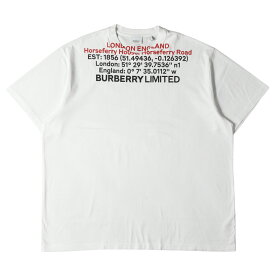 BURBERRY バーバリー Tシャツ サイズ:XL 22SS ロケーションプリント オーバーサイズ クルーネック 半袖Tシャツ 8048323 ホワイト 白 トップス カットソー【メンズ】【中古】【K4066】