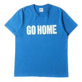 TMT ティーエムティー Tシャツ サイズ:L GO HOMEロゴ クルーネック 半袖Tシャツ ブルー トップス カットソー【メンズ】【中古】【K4067】