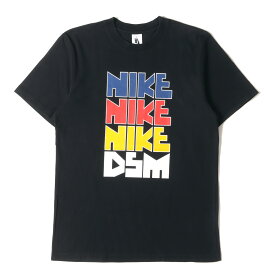 NIKE ナイキ Tシャツ サイズ:M Dover Street Market NikeLab 3連 ゴツナイキ クルーネック 半袖Tシャツ ブラック 黒 トップス カットソー コラボ【メンズ】【中古】【美品】【K4098】