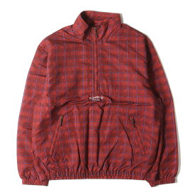 Supreme シュプリーム ジャケット サイズ:L 20SS チェック ハーフジップ プルオーバー トラックジャケット Track Half Zip Pullover レッド(Red Glen Plaid) アウター ブルゾン 上着【メンズ】【中古】【新品同様】【K4095】