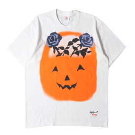 Supreme シュプリーム Tシャツ サイズ:L 22AW Yohji Yamamoto パンプキン クルーネック 半袖Tシャツ Pumpkin Tee ホワイト 白 ヨウジヤマモト コラボ トップス カットソー【メンズ】【中古】【K4079】