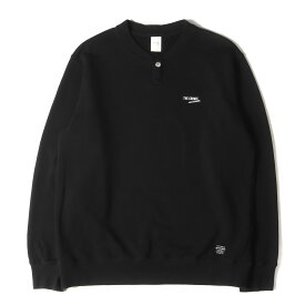 CRIMIE クライミー スウェット サイズ:XXL ブランドロゴ スナップクルーネック スウェットシャツ SNAP CREW NECK SWEAT ブラック 黒 トップス トレーナー【メンズ】【中古】【K4062】