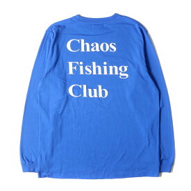 CHAOS FISHING CLUB カオス フィッシング クラブ Tシャツ サイズ:M ロゴグラフィック ロングスリーブTシャツ トップス 長袖 ロンT カットソー ブルー 【メンズ】【中古】【K4062】