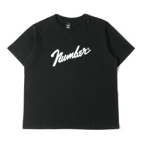 NUMBER (N)INE ナンバーナイン Tシャツ サイズ:4 復刻モデル フェンダーロゴ クルーネック 半袖Tシャツ ブラック 黒 トップス カットソー【メンズ】【中古】【K4065】