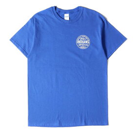 Timc Inc. 東京インディアンズ モーターサイクル Tシャツ サイズ:M サークルロゴ クルーネック 半袖Tシャツ ブルー トップス カットソー【メンズ】【中古】【新品同様】【K4102】