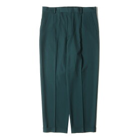 WACKO MARIA ワコマリア パンツ サイズ:XXL 23AW DORMEUIL ウール プリーツ スラックスパンツ PLEATED TROUSERS ダークターコイズ ボトムス ズボン コラボ【メンズ】【中古】【新品同様】【K4095】