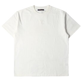 LOUIS VUITTON ルイヴィトン Tシャツ サイズ:M 23SS エンボス LV モノグラム クルーネック 半袖Tシャツ RM231Q DT3 HNY55W ホワイト 白 イタリア製 トップス カットソー【メンズ】【中古】【K4068】