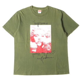 Supreme シュプリーム Tシャツ サイズ:M 18AW マドンナ フォトグラフィック ロゴ クルーネック 半袖Tシャツ Madonna Tee オリーブ トップス カットソー【メンズ】【中古】【K4086】
