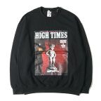 WACKO MARIA ワコマリア スウェット サイズ:XL 24SS HIGH TIMES クルーネック スウェットシャツ CREW NECK SWEAT SHIRT TYPE-1 ブラック 黒 トップス トレーナー コラボ【メンズ】【中古】【美品】【K4069】