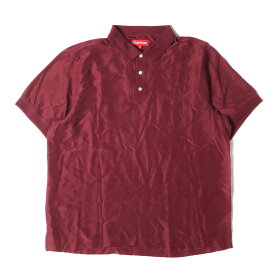 Supreme シュプリーム ポロシャツ サイズ:XL 17SS クラシックロゴ シルク 半袖ポロシャツ / Silk Polo バーガンディー トップス カットソー【メンズ】【K4098】