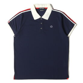 TMT ティーエムティー ポロシャツ サイズ:L 21AW ラインテープ付き 鹿の子 半袖ポロシャツ DRYMASTER MOSS STITCH POLO SHIRT ネイビー 紺 トップス カットソー【メンズ】【中古】【美品】【K4071】