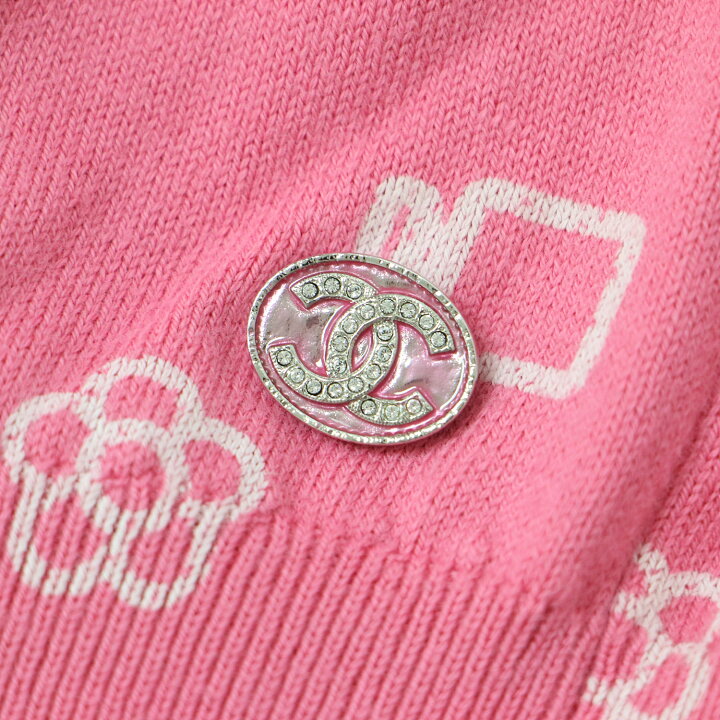 楽天市場】CHANEL シャネル ニット ピンク 36(S) ココマーク ビジュー 