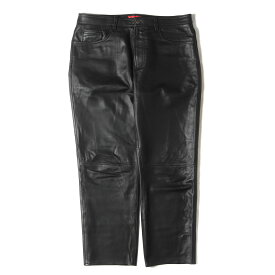 Supreme シュプリーム パンツ サイズ:36 22AW ラムスキン レザーパンツ Leather 5-Pocket Jean ブラック 黒 ボトムス ズボン【メンズ】【中古】【K4095】