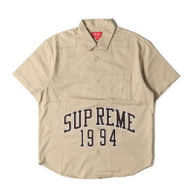 Supreme シュプリーム シャツ サイズ:S / 20SS アーチロゴ 半袖 ワークシャツ Arc Logo S/S Work Shirt カーキ / トップス カジュアルシャツ【メンズ】【中古】【美品】【K4100】