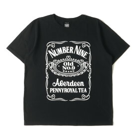 NUMBER (N)INE ナンバーナイン Tシャツ サイズ:4 復刻モデル ジャックダニエル クルーネック 半袖Tシャツ ブラック 黒 トップス カットソー【メンズ】【中古】【K4094】