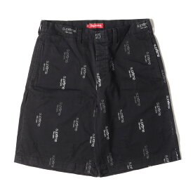 Supreme シュプリーム パンツ サイズ:32 23SS クラシックロゴ柄 ツイル チノ ショーツ Classic Logo Chino Short ブラック 黒 ボトムス ズボン ショートパンツ【メンズ】【中古】【美品】【K4100】