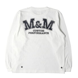 M&M エムアンドエム Tシャツ サイズ:M 23SS ブランドロゴ ロングスリーブTシャツ PRINT L/S TEE ホワイト 白 トップス カットソー 長袖 クルーネック【メンズ】【中古】【K4092】