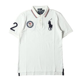 POLO Ralph Lauren ポロ ラルフローレン ポロシャツ サイズ:BOYS L(メンズS位) 2012年 ロンドンオリンピックモデル ビッグポニー 鹿の子 半袖ポロシャツ ホワイト トップス カットソー【メンズ】【K4102】