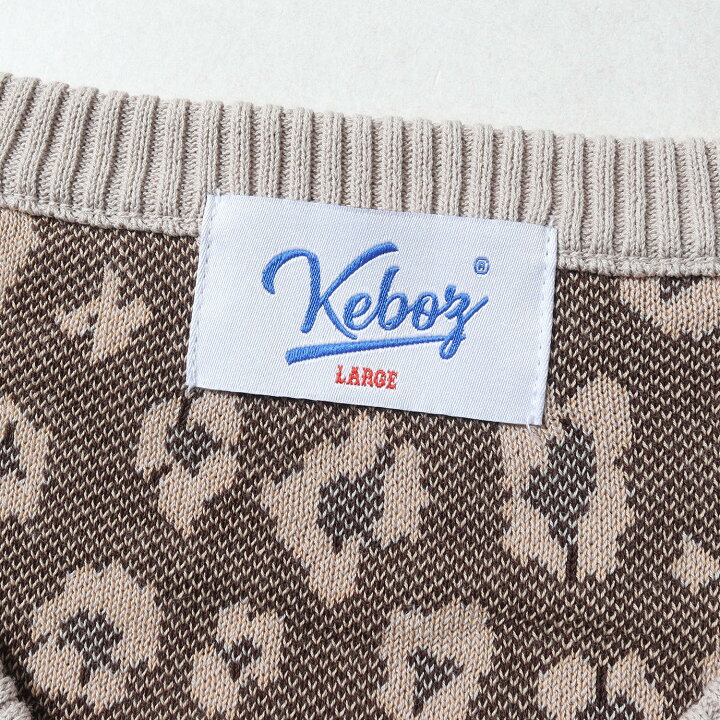 楽天市場】KEBOZ ケボズ ベスト サイズ:L レオパード柄 Vネック ニット 