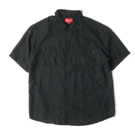 Supreme シュプリーム シャツ サイズ:L 20SS シルク ワーク 半袖シャツ Silk S/S Work Shirt ブラック 黒 トップス カジュアルシャツ【メンズ】【中古】【K4097】