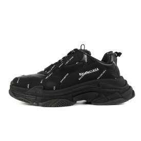 BALENCIAGA バレンシアガ サイズ:44 トリプルS ダッド スニーカー TRIPLE S ALLOVER LOGO オールオーバー ロゴ ブラック 黒 シューズ 靴【メンズ】【中古】【K4101】