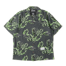 NEIGHBORHOOD ネイバーフッド シャツ サイズ:M 20SS ガラガラヘビ柄 レーヨン アロハシャツ ALOHA. RATTLESNAKE / R-SHIRT. SS グレー トップス ハワイアンシャツ カジュアル 半袖【メンズ】【中古】【美品】【K4103】