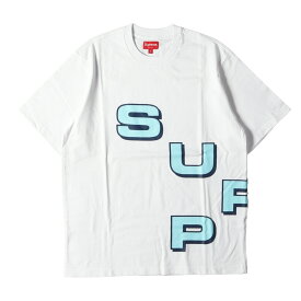 Supreme シュプリーム Tシャツ サイズ:S ビック ロゴ ヘビーウェイト クルーネック 半袖Tシャツ Stagger Tee ホワイト 白 トップス カットソー【メンズ】【中古】【K4104】