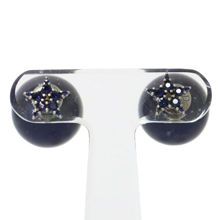 楽天市場】Christian Dior クリスチャンディオール ピアス ネイビー 紺 