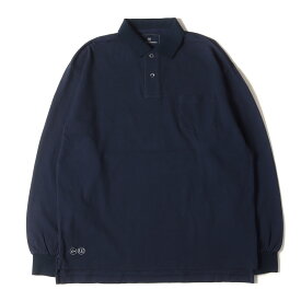 UNIFORM EXPERIMENT ユニフォームエクスペリメント ポロシャツ サイズ:1 24SS バギー 鹿の子 ロングスリーブポロシャツ L/S POCKET BAGGY POLO ネイビー 紺 トップス 長袖【メンズ】【中古】【美品】【K4105】