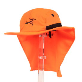 iRiSK アイリスク サイズ:S/M NIKE ARCTERYX パロディーロゴ サンシェード付き ハッド オレンジ 帽子 【メンズ】【中古】【美品】【K4110】