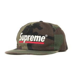 Supreme シュプリーム キャップ 20SS アンダーラインロゴ 5パネル キャップ Underline 5-Panel ウッドランドカモ 迷彩 帽子【メンズ】【中古】【K4110】