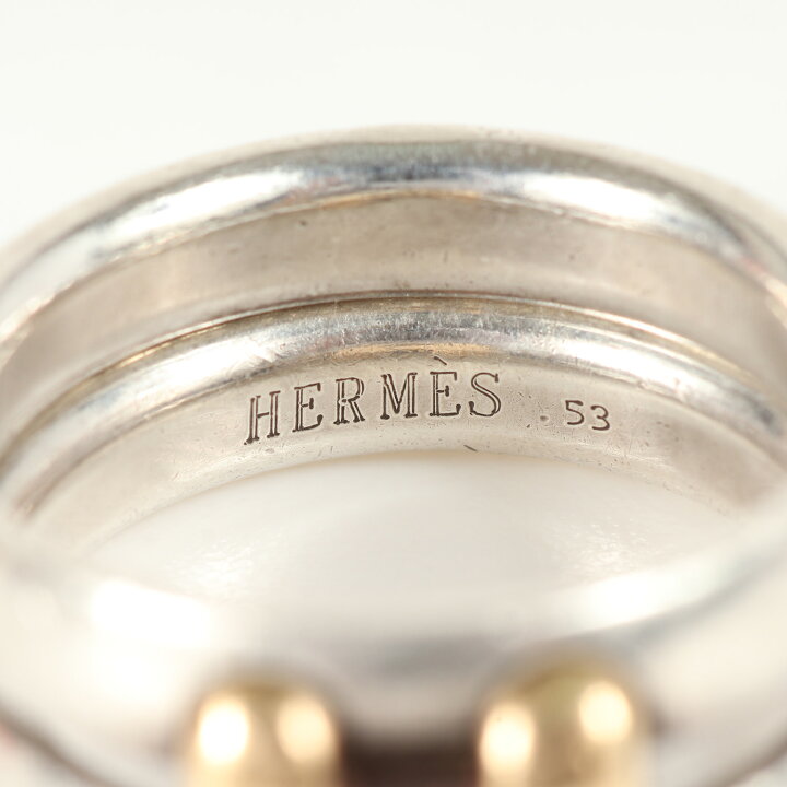 楽天市場】HERMES エルメス サイズ:53 コンビ オランプ リング Oran  