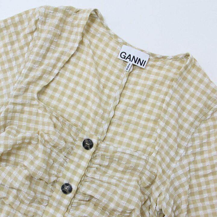 楽天市場】GANNI ガニー ブラウス ベージュ サイズ:34(XS) シアー 