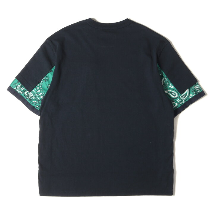 sacai 22ss ペイズリーブラックシャツ 長め size 3 